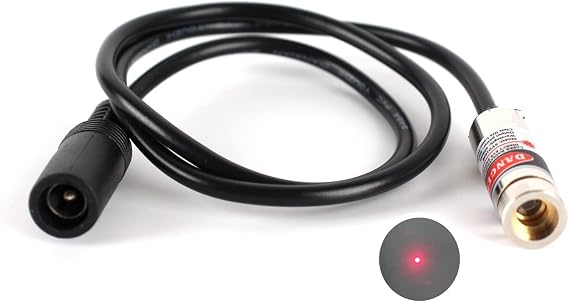 650nm red line laser module industrial laser module adjustable focus line length 19.7 DC plug diameter 10mm (10mm-point-1pack)