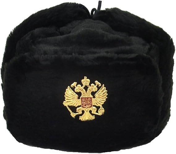 Russian Ushanka Hat with Ear Flaps Black