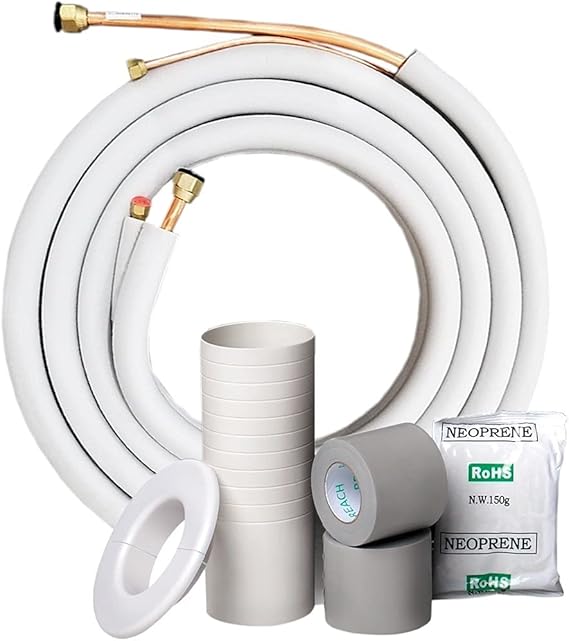1/4" x 3/8" 9K BTU MrCool Ductless Mini Split Line Set AC Kit with Control Wire 50 Ft