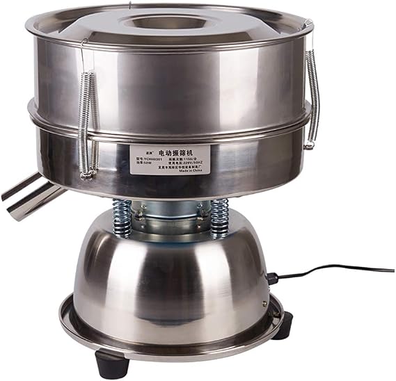 Automatic Sifter Shaker Machine, Electric Vibrating Screen Powder, Screening Sifting Machine Powder Sieve Machine for Powder Particle Stainless Steel, 10cm Hight Sieve (10 Mesh)