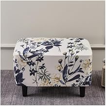 Stretch Ottoman Cover Slipcovers, Square Printed Footstool Footrest Protector, Removable Washable for Living Room (2#)