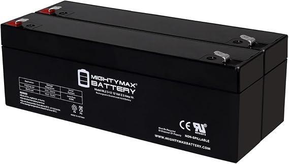 Mighty Max Battery 12V 2.3AH F1 SLA Replacement Battery Compatible with BioTek Instruments Index 2F2-2 Pack