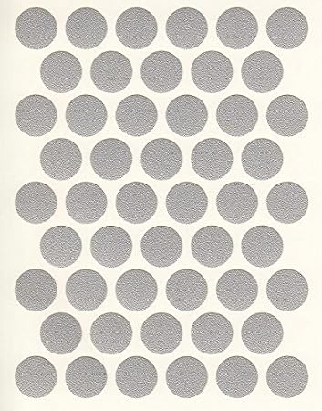 Self Adhesive PVC Screw Cover Cap 9/16" (1 Sheet 50 caps) (Metallic Grey)