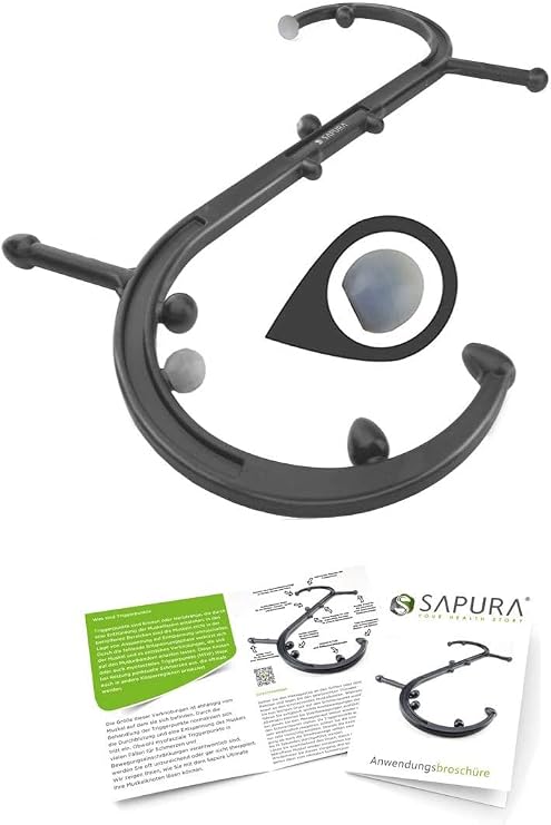 Trigger Point Massager Sapura Health German Use Handle Self Massage Device Faszienverklebungen Release Trigger Point Self Massage Device Neck Loosen Massager for Shoulders and Back Effective Relief Trigger Point Massage