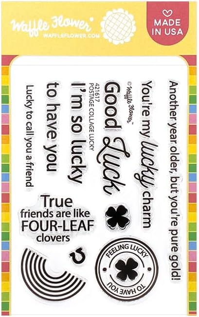 Waffle Flower Postage Collage Lucky Stamp Set