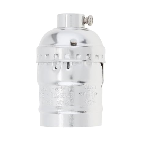 RTNLIT E26 /E27 Vintage Light Socket, Lamp or Fixture Replacement, Silver