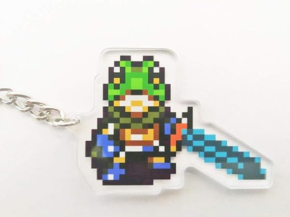 DoubleChin Chrono Trigger Frog Keychain - Green Acrylic Frog Shape Keychain for Chrono Trigger Fans, Adults & Animal Lovers