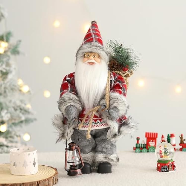 11 Santa Claus Decorations, Standing Santa Claus Doll for Christmas & New Year, Home Office Table Ornament, Navidad & Natal Gifts