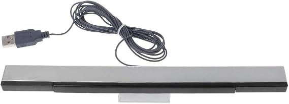 Wired Sensor Bar Replacement IR Ray Sensor Bar for Wii Gaming Console Silver Gray/Black