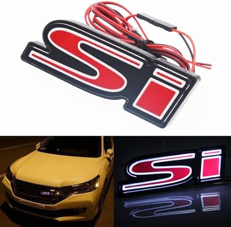 Decorative SI LED Grille Lighted for Civic Illuminated Sport Emblem Lighting Front Car Badge
