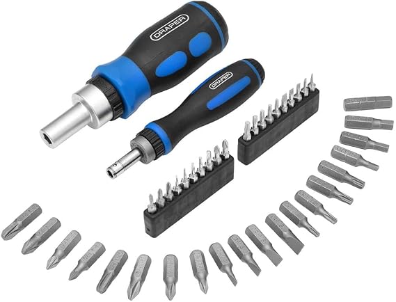 Draper 46479 Ratchet Screwdriver and Bit 42 Piece Set, Blue
