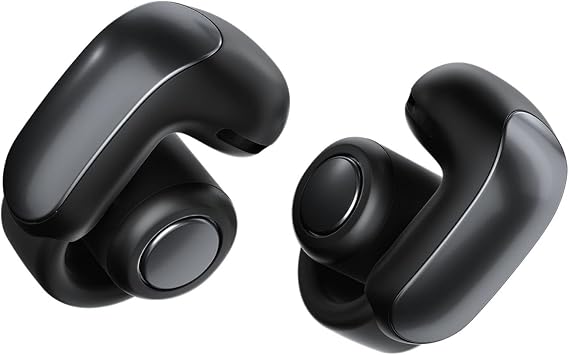 Bose Ultra Open Earbuds Spatial Audio Open-Ear Fully Wireless Bluetooth Earbuds with Microphone, Up to 7.5 Hours Playback, Splashproof, Black