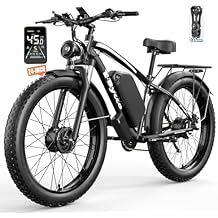 EBycco Peak 6000W Dual Motor Electric Bike for Adults, 47MPH 105 Miles Range, 52V 32AH Battery 24" x4.0 Fat Tire Hydraulic Disc Brakes Fast Off-Road E-Bicycle