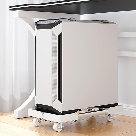 Portable PC Tower Computer Stand White