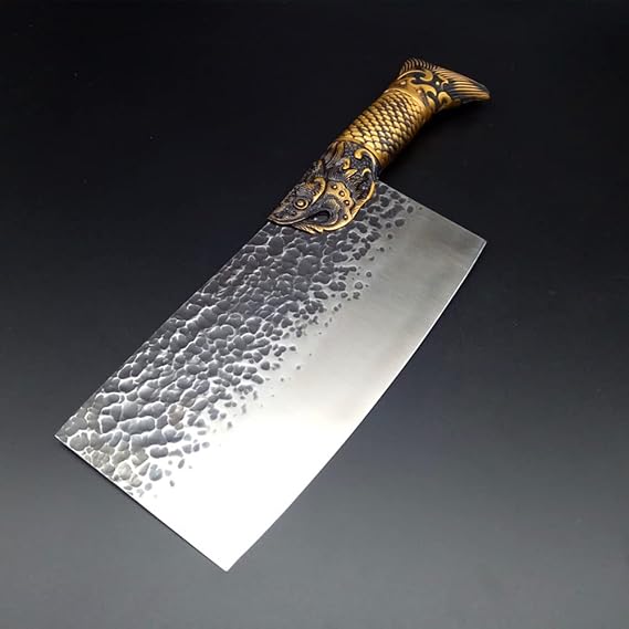 Meat Cleaver,Butcher knife Household Bone Chopper Longquan Manual Forging Chopper Slicing Knives Bone Chopper Dual Purpose Knife Pure Copper Carving Handle (Color : A - Chop Cut Knife)