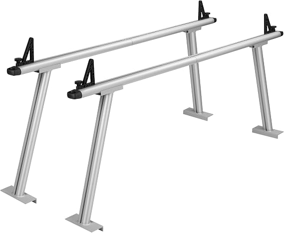 VEVOR Truck Rack, 800 lbs Capacity, 71"x32" Aluminum Ladder Rack for Truck with 8 Non-Drilling C-Clamps, Heavy Duty Truck Bed Rack Two-Bar Set for Kayak, Surfboard, Lumber, Ladder