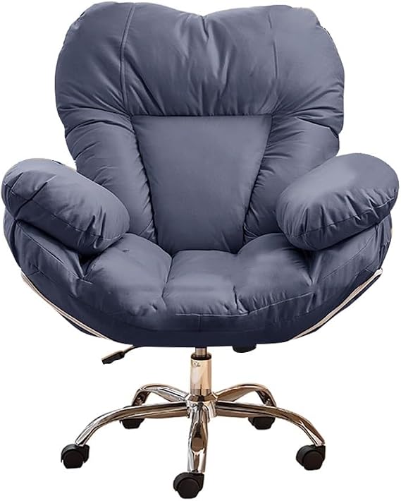 Lazy Sofa Gaming Chair - Blue Recliner with Retractable Footrest Contemporary Office Chair for Bedroom & Study Ergonomic Comfort for Gamers & Professionals