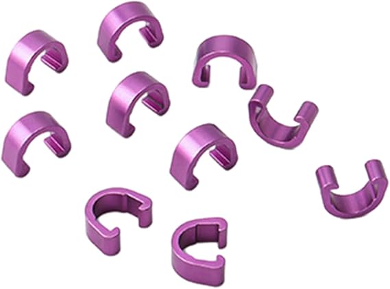 10 Pcs Aluminum Alloy Bike Cable C-Clips Brake Cable Housing Clip Fixed Clamps Brake Derailleur Shifts Cable Clip Bicycles Hoses Clamps Cable Management Clips Cycling Gear