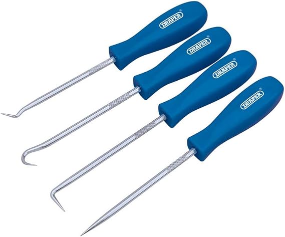 Draper 51763 SETB Mini Hook and Pick Set, 130mm Length, 4 Pieces , Blue