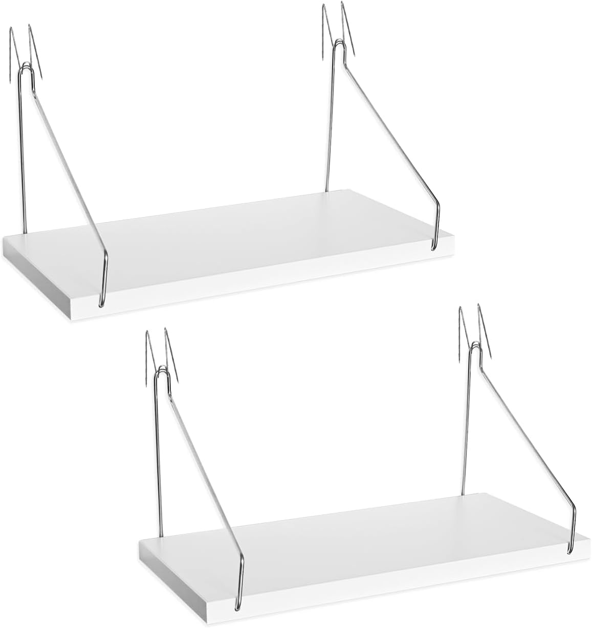 Fabric Walls Cubicle Shelf with Hooks, 11.8 Wooden Cubicle Shelves with Hangers, Cubical Accessories for Work, Office Cubicle Wall Decor, Cubicle Decorations for Women Men Desk 2, White