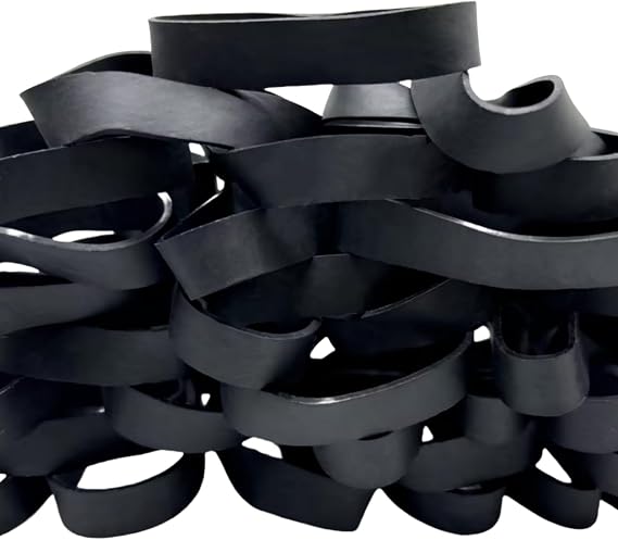 Thick Rubber Bands Heavy Duty - Black Wide Strong Elastic Industrial Tactical Rubber Bands with UV Heat Cold Resistant for Survival Camping (#84-50P-2)
