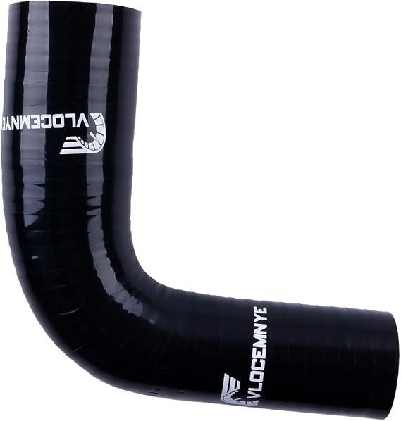 Silicone 90 degree reduce Elbow hose,ID 4/5"(23mm)-1 1/10"(29mm) inch,Length 4 inch(102mm),4-Ply(5.4mm) Reinforced Turbo/Intercooler/Intake Piping Coupler Industrial Hydraulic Hose Black