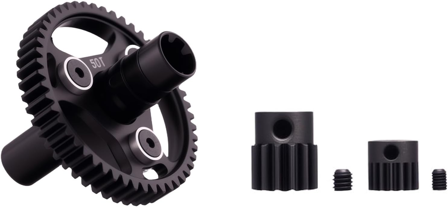 40Crmo Steel 50T Slipper Clutch Spur Pinion Gear Set for 110 Senton Granite Bigrock Vorteks 3S BLX & 550 Mega Kraton Outcast 4S 18 Typhon Infraction 3S Series Upgrade Parts