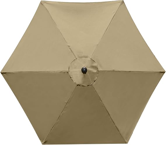 Parasol Replacement Canopy for Patio Umbrella 3 Meter 6 Ribs,Waterproof Anti-UV Cover, Outdoor Umbrella Cloth Cantilever Umbrella Fabric Only