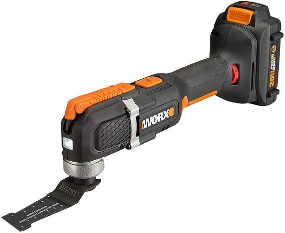 WORX Cordless Oscillating Multi-Tool, 20V Sonicrafter, WX696L | Two speed 5000-20000 OPM; universal blade compatibility; tight-space operation; multi-scene cutting sanding scraping tasks