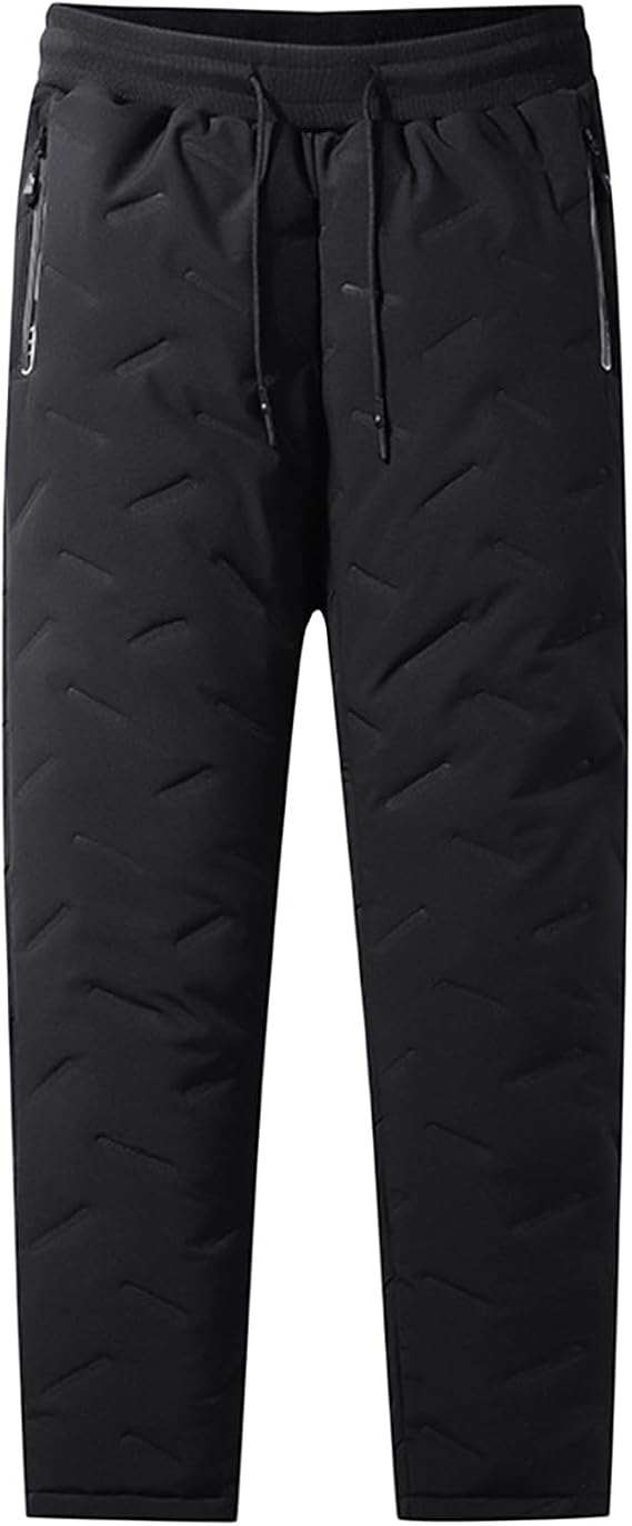 Winter Fleece Pants Snow Pants for Men Waterproof Sherpa Lined Sweatpants Outdoor Thermal Lightweight Sports Trousers