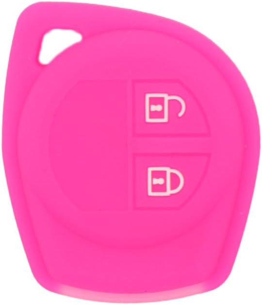 Silicone Cover Protector Case Holder Skin Jacket Compatible with SUZUKI 2 Button Remote Key Fob CV4545 Rose