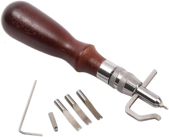 7 in 1 Adjustable Pro Stitching Groover and Creasing Edge Beveler Leathercraft Sets to Sew & Crease Leather