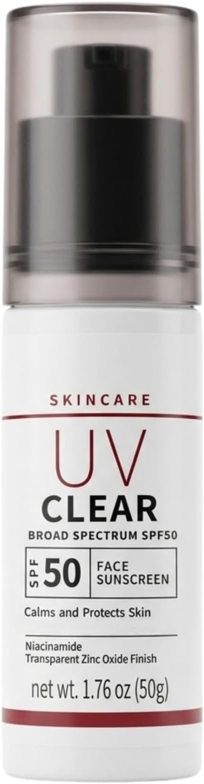 Mineral Sunscreen SPF 50 Face - Zinc Oxide Broad Spectrum Face Sunscreen, Lightweight Non-Greasy Daily Sun Cream for Sensitive Skin, 50g