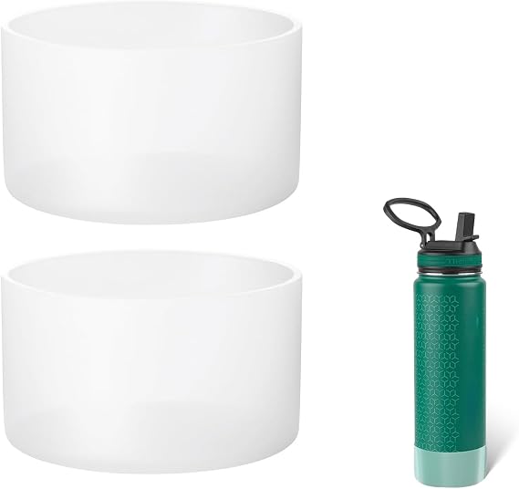 2Pack Silicone Boot Compatible with Thermoflask 40 oz Bottle, Anti-Slip Sleeve Bottom Protector Accessories for Thermoflask 40 oz (Transparent)