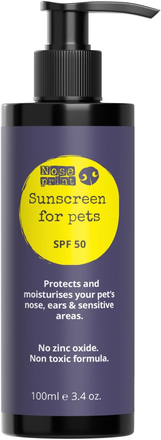 SPF 50 Pet Sunscreen Lotion Bottle Sun Protection For Pets 100 ML | Moisturising Sunscreen For Dogs And Cat Non-Toxic Formula Dog Nose | Dog Paw Balm Sun Cream Balm | Dog Sun Protection
