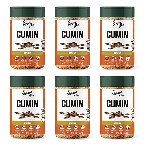 Pereg Ground Cumin Powder 4.25 Oz x 6 Pack | Ground From Whole Cumin Seeds | Cumin Seasoning | Indian Spice | Non-GMO, Gluten-Free, Non-Irradiated | Supports Healthy Appetite & Digestive Functions