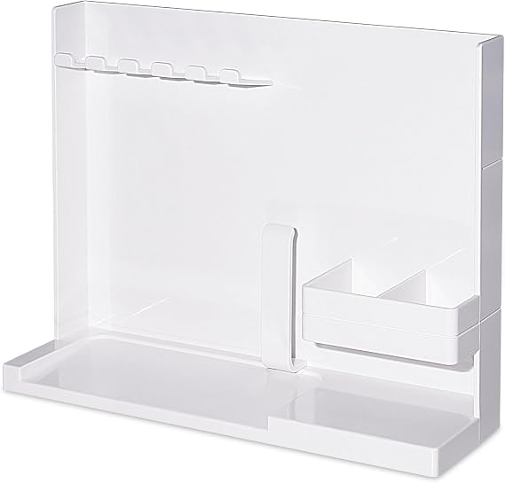 White Toothbrush Holders for Bathrooms | Electric Toothbrush Holder, Toothpaste Holder, Cup Holder, Bathroom Accessories for Home