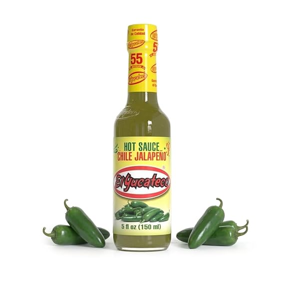 El Yucateco Jalapeno Hot Sauce, Authentic Mexican Green Jalapeo Pepper Sauce, Mild Heat, 5 fl oz, Pack of 1