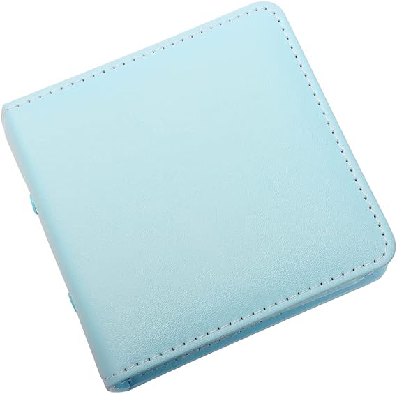 Mini Photo Album, Blue Photo Card Holder, 3-Ring PU Leather Kpop Photocards, 40 Pockets Photo Film Album for Fujifilm Instax Mini, Polaroid Film, Kpop Photocards (Blue)
