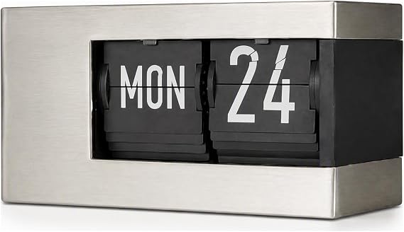Calendar Flip Clock, Intelligent Perpetual Calendar Flip Clock, Japanese Retro Flip Desk Clock, Simple Mechanical Calendar, Fashionable Desktop DecorationBattery Not Included