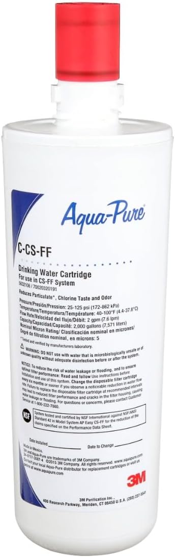 3M Aqua-Pure Under Sink Water Filter Cartridge AP Easy C-CS-FF | For AP-Easy CS-FF System, Reduces Sediment, Chlorine Taste & Odor