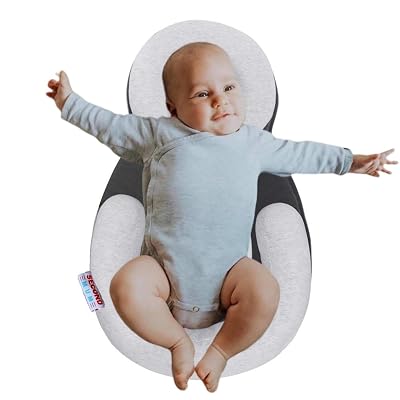 Ultra Comfort Baby Pillow Portable Adjustable Anti-Roll Fit Newborn Infant Lounger Nest Gray