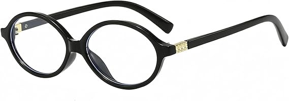 Oval Blue Light Glasses for Women Men Retro 90s Small Frame UV Protection Computer Reading Gaming Fashion Eyeglasses