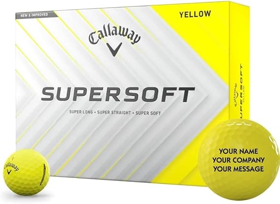 Callaway Golf Supersoft Yellow Personalized Golf Balls