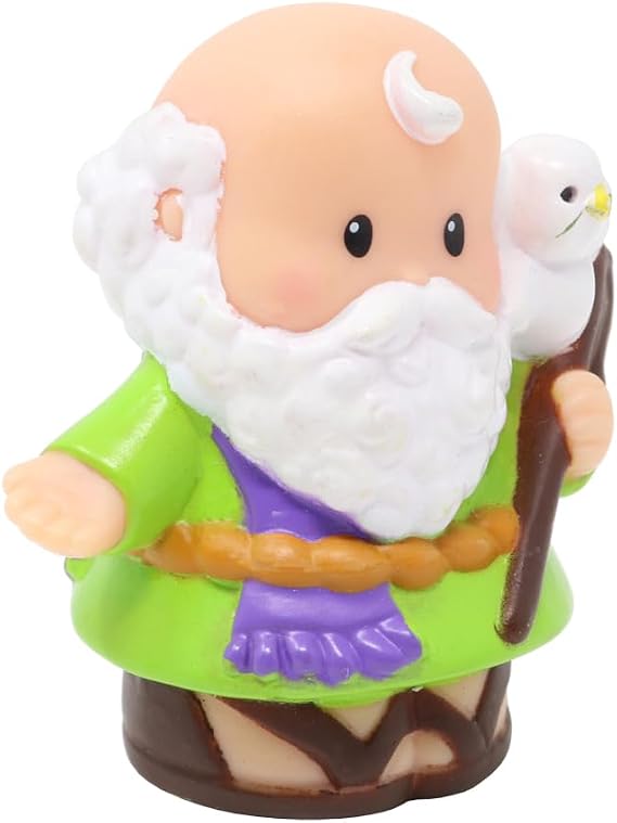 Little People Replacement Part for Fisher-Price Noah's Ark Playset B1266 - Includes Noah Dressed in Green Outfit - Dove on Shoulder