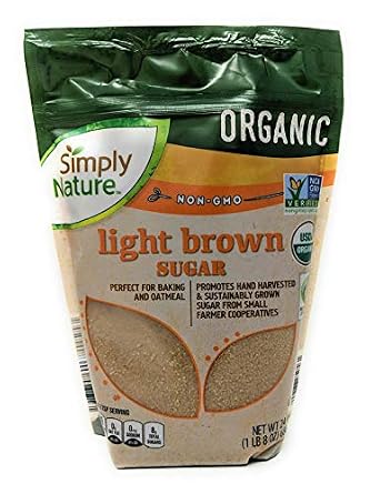 Simply Nature Light Brown Sugar Non Gmo Organic Fair Trade 24oz