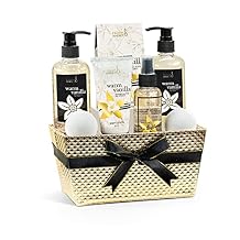 Bath and Body Gift Basket For Women and Men Warm Vanilla Bath & Body Collection Includes Shower Gel, Bubble Bath, Body Lotion, Body Mist & More Mother's Day Gift for Mom