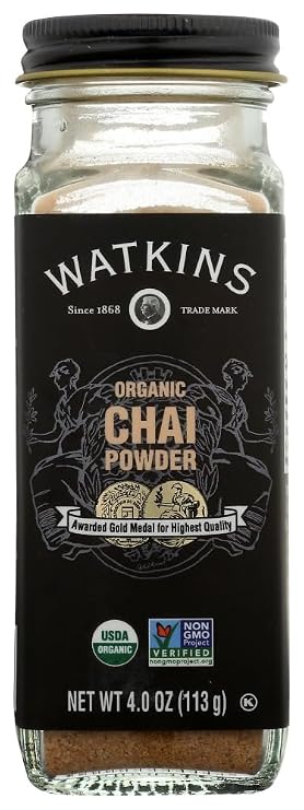 Watkins Gourmet Organic Spice Jar, Chai Powder, Non-GMO, Kosher, 4.0 oz. Bottle, 1-Pack