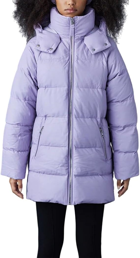 Mackage Womens Karsyn-Dl Leather Coat, S, Purple
