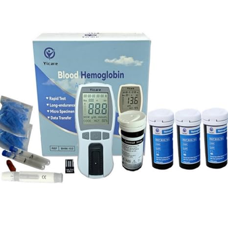 Hb Hemoglobin Meter Hemoglobin Test Meter Hemoglobin Analyzer Hemoglobin Test Kit Monitor + 125Chips